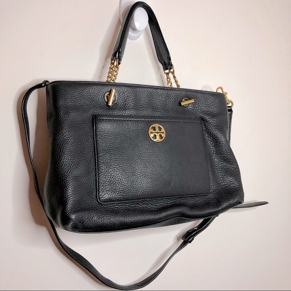 Tory Burch Handbags - Tory Burch Chelsea Black Leather Satchel Handbag